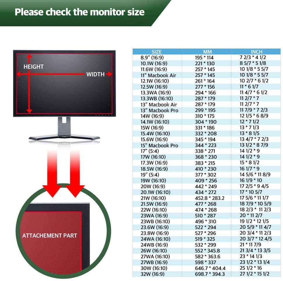 BozaBoza Privacy screen  filter with Anti-blue light 防窺防藍光螢幕濾光片13.3”W 16:10 (287 x 179 mm) - BOZABOZAHK